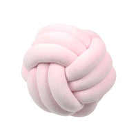 HKM-823443 Knotted Plush Ball Throw Pillow - Soft Cuddly Cushion in Pink, Blue, Gray, 25cm & 18cm Sizes