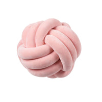 HKM-823443 Knotted Plush Ball Throw Pillow - Soft Cuddly Cushion in Pink, Blue, Gray, 25cm & 18cm Sizes
