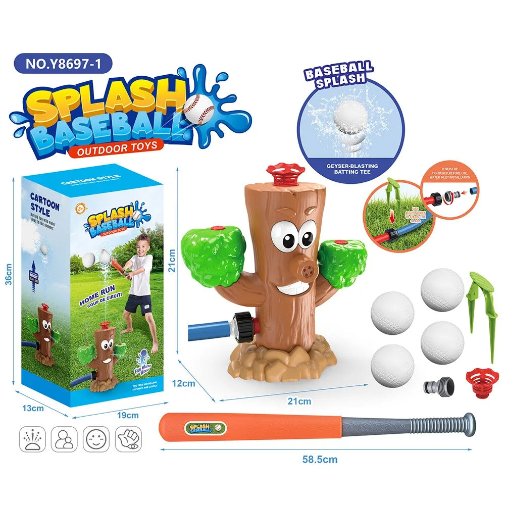 KTX-823699 2-in-1 Helicopter Sprinkler Water Game for Outdoor Fun with Baseball Activity