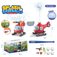 HKM-823699 2-in-1 Helicopter Sprinkler Water Game for Outdoor Fun with Baseball Activity