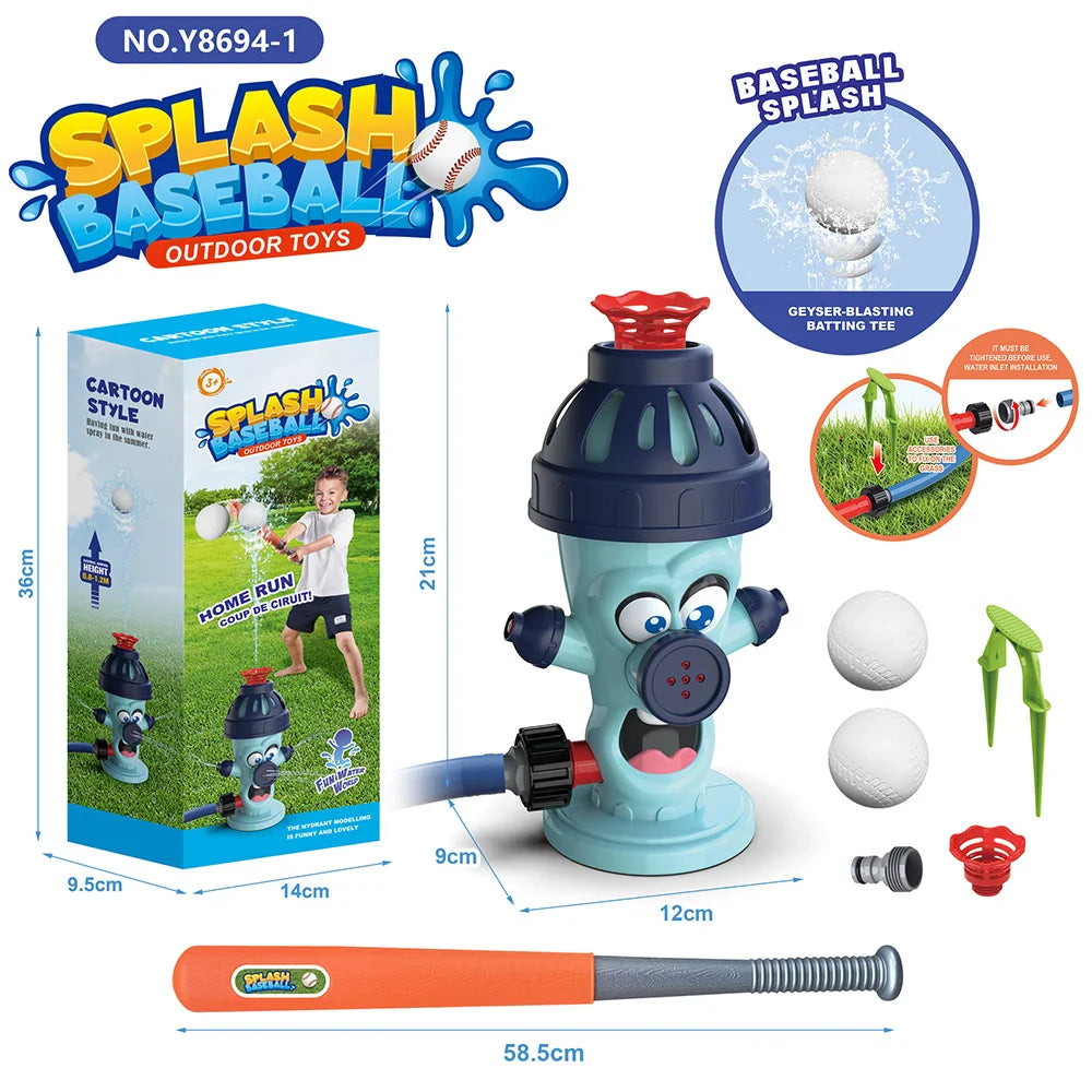 KTX-823699 2-in-1 Helicopter Sprinkler Water Game for Outdoor Fun with Baseball Activity