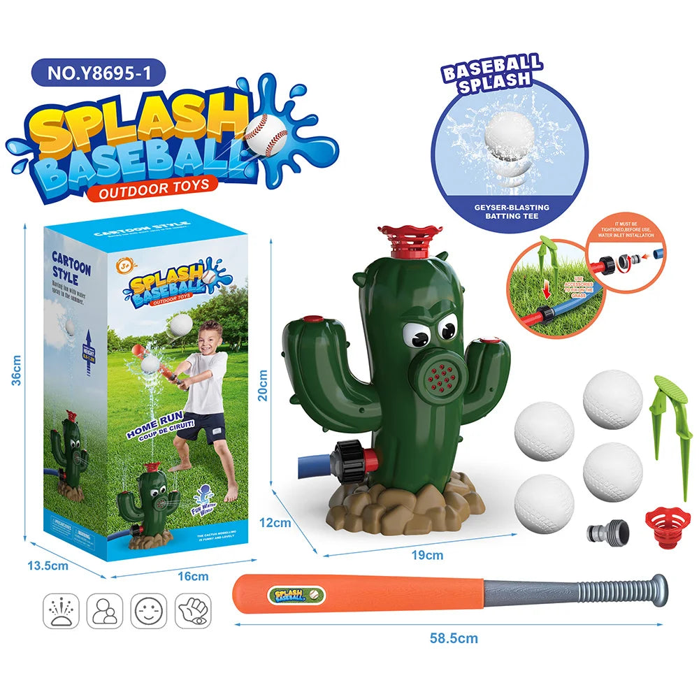 KTX-823699 2-in-1 Helicopter Sprinkler Water Game for Outdoor Fun with Baseball Activity