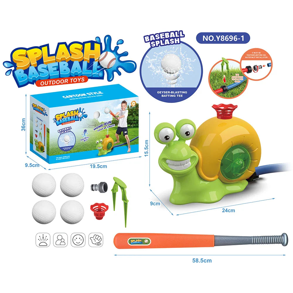KTX-823699 2-in-1 Helicopter Sprinkler Water Game for Outdoor Fun with Baseball Activity