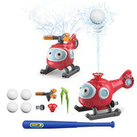 HKM-823699 2-in-1 Helicopter Sprinkler Water Game for Outdoor Fun with Baseball Activity