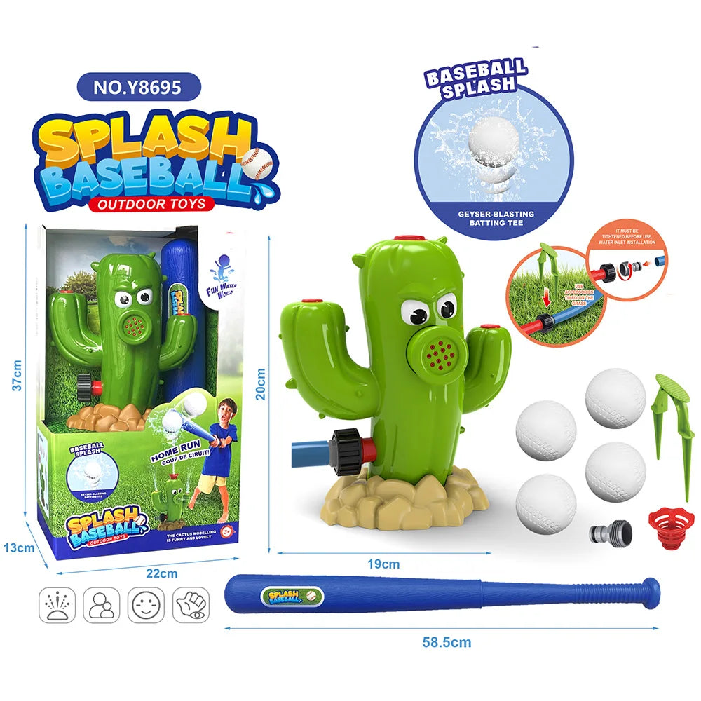 KTX-823699 2-in-1 Helicopter Sprinkler Water Game for Outdoor Fun with Baseball Activity