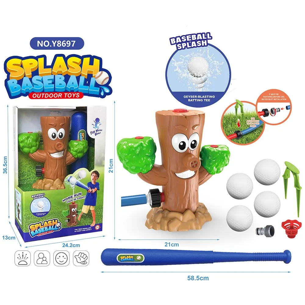 KTX-823699 2-in-1 Helicopter Sprinkler Water Game for Outdoor Fun with Baseball Activity