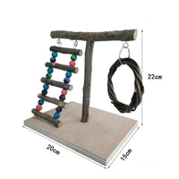 HKM-823699 Solid Wood Bird Training Station with Shelf for Parrots and Toys