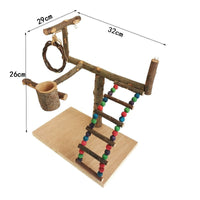 HKM-823699 Solid Wood Bird Training Station with Shelf for Parrots and Toys