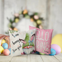 HKM-823763 Nordic Blue and Green Polyester Throw Pillowcase, 45x45cm, Easter Series