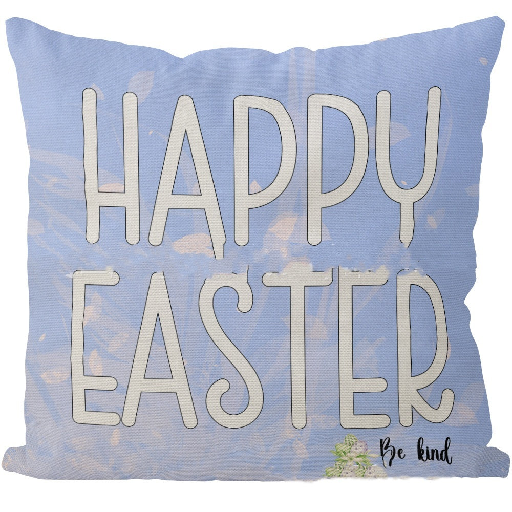 HKM-823763 Nordic Blue and Green Polyester Throw Pillowcase, 45x45cm, Easter Series