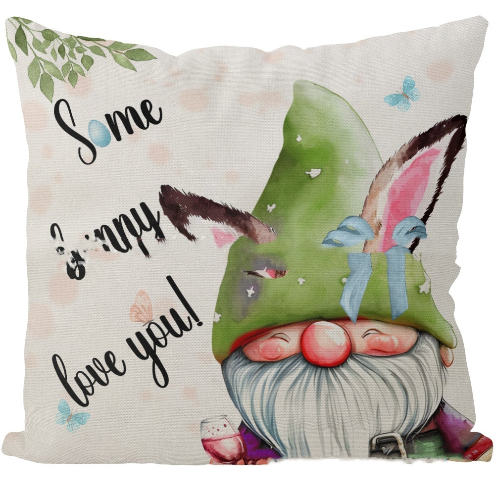 HKM-823763 Nordic Blue and Green Polyester Throw Pillowcase, 45x45cm, Easter Series