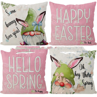 HKM-823763 Nordic Blue and Green Polyester Throw Pillowcase, 45x45cm, Easter Series