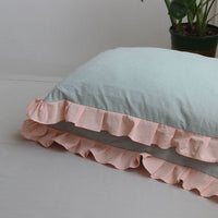 HKM-823763 Pure Cotton Ruffled Pillowcases - Elegant White, Pair of 48cm x 74cm Cases for Single Pillows