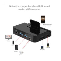 HKM-823827 HD Mobile Phone Dock Converter with 5Gbps Transmission Rate and Black Base