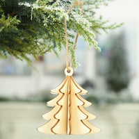 HKM-823891 Three-Dimensional Wooden Five-Pointed Star Christmas Pendant for Holiday Decoration