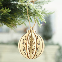 HKM-823891 Three-Dimensional Wooden Five-Pointed Star Christmas Pendant for Holiday Decoration