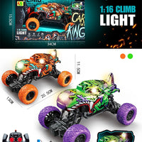 HKM-824019 Light Spray Remote Control 6-Wheel Shark Truck Toy - Electric Off-Road Climbing Vehicle for Ages 5+