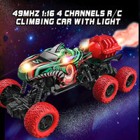 HKM-824019 Light Spray Remote Control 6-Wheel Shark Truck Toy - Electric Off-Road Climbing Vehicle for Ages 5+