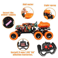 HKM-824019 Light Spray Remote Control 6-Wheel Shark Truck Toy - Electric Off-Road Climbing Vehicle for Ages 5+
