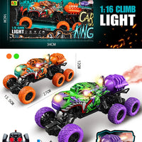 HKM-824019 Light Spray Remote Control 6-Wheel Shark Truck Toy - Electric Off-Road Climbing Vehicle for Ages 5+
