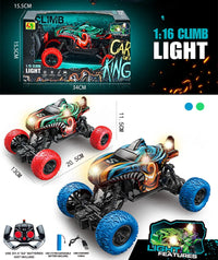 HKM-824019 Light Spray Remote Control 6-Wheel Shark Truck Toy - Electric Off-Road Climbing Vehicle for Ages 5+