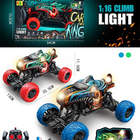HKM-824019 Light Spray Remote Control 6-Wheel Shark Truck Toy - Electric Off-Road Climbing Vehicle for Ages 5+