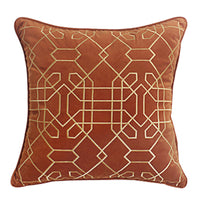 HKM-824147 Elegant Dutch Velvet Embroidery Pillow Cover, 45x45cm, Modern Design Accent Cushion