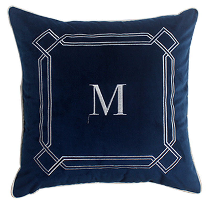 HKM-824147 Elegant Dutch Velvet Embroidery Pillow Cover, 45x45cm, Modern Design Accent Cushion