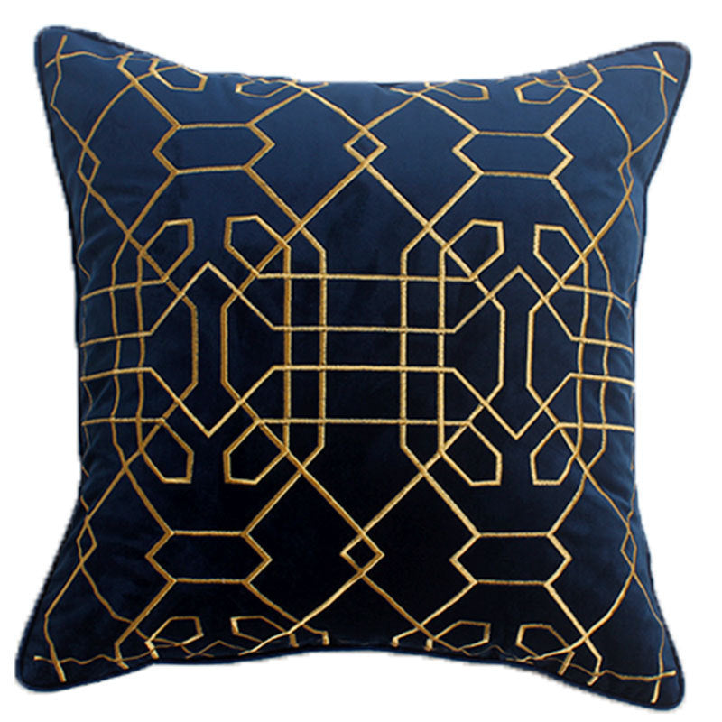 HKM-824147 Elegant Dutch Velvet Embroidery Pillow Cover, 45x45cm, Modern Design Accent Cushion
