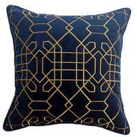 HKM-824147 Elegant Dutch Velvet Embroidery Pillow Cover, 45x45cm, Modern Design Accent Cushion