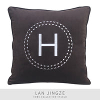 HKM-824147 Elegant Dutch Velvet Embroidery Pillow Cover, 45x45cm, Modern Design Accent Cushion
