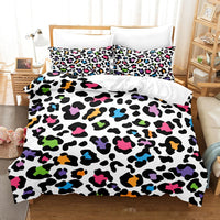 HKM-824403 Animal Fur Print Duvet Cover and Pillowcase 3-Piece Bedding Set for 1.8m Bed