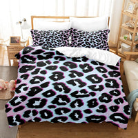 HKM-824403 Animal Fur Print Duvet Cover and Pillowcase 3-Piece Bedding Set for 1.8m Bed