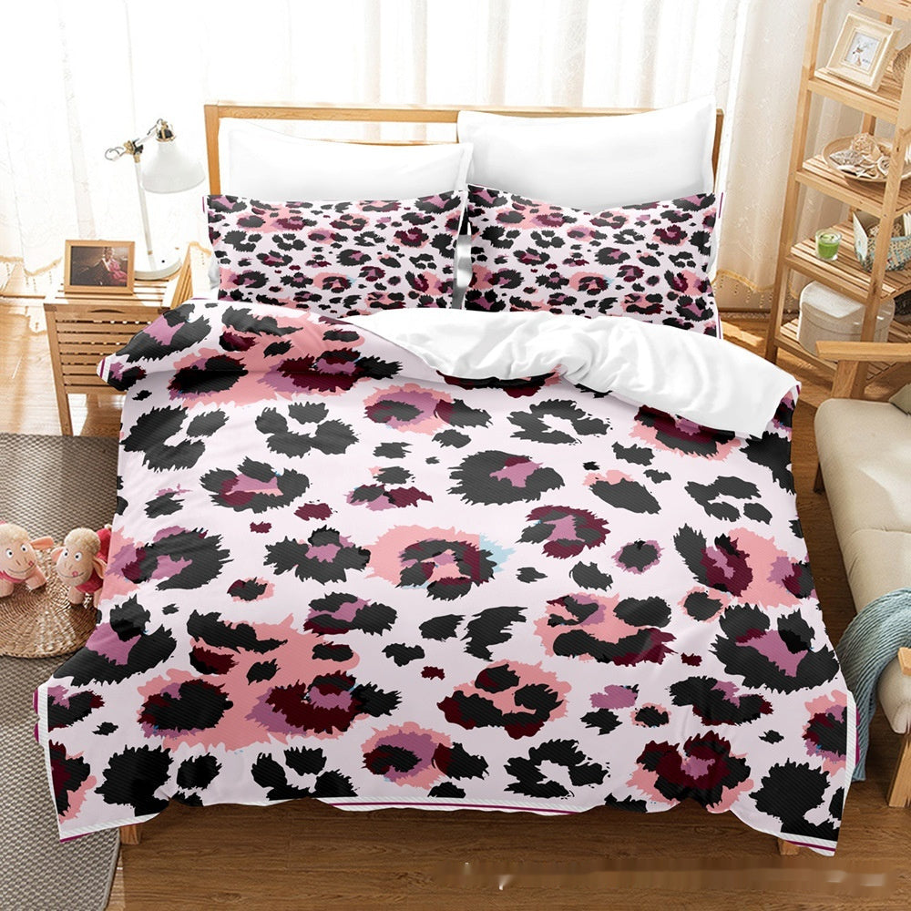 KTX-824403 Animal Fur Print Duvet Cover and Pillowcase 3-Piece Bedding Set for 1.8m Bed