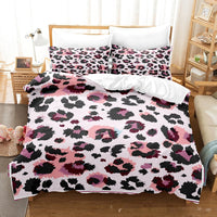 HKM-824403 Animal Fur Print Duvet Cover and Pillowcase 3-Piece Bedding Set for 1.8m Bed