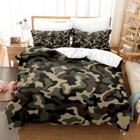 HKM-824403 Animal Fur Print Duvet Cover and Pillowcase 3-Piece Bedding Set for 1.8m Bed