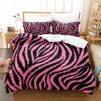 HKM-824403 Animal Fur Print Duvet Cover and Pillowcase 3-Piece Bedding Set for 1.8m Bed