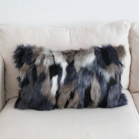 HKM-824723 Light Luxury Mink-like Fur Pillow - Mixed Color Options, Available in Various Sizes