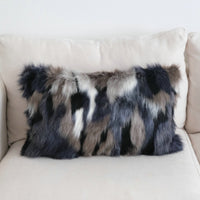 HKM-824723 Light Luxury Mink-like Fur Pillow - Mixed Color Options, Available in Various Sizes