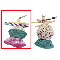HKM-824851 Edible Wooden Bird Toy with Soft Balls for Chewing and Shredding Fun