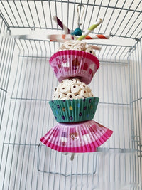 HKM-824851 Edible Wooden Bird Toy with Soft Balls for Chewing and Shredding Fun