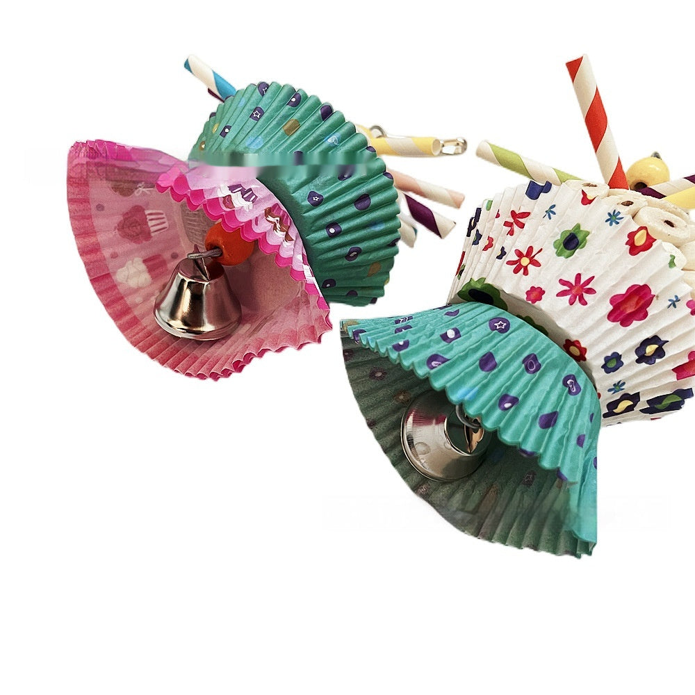 HKM-824851 Edible Wooden Bird Toy with Soft Balls for Chewing and Shredding Fun