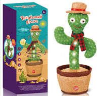 HKM-824851 Electric Dancing Plush Cactus Toy with Singing, Light & Wriggling Features for Kids