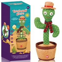 HKM-824851 Electric Dancing Plush Cactus Toy with Singing, Light & Wriggling Features for Kids