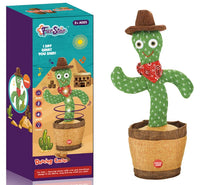 HKM-824851 Electric Dancing Plush Cactus Toy with Singing, Light & Wriggling Features for Kids