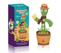 HKM-824851 Electric Dancing Plush Cactus Toy with Singing, Light & Wriggling Features for Kids