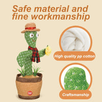 HKM-824851 Electric Dancing Plush Cactus Toy with Singing, Light & Wriggling Features for Kids