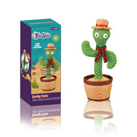 HKM-824851 Electric Dancing Plush Cactus Toy with Singing, Light & Wriggling Features for Kids