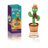 HKM-824851 Electric Dancing Plush Cactus Toy with Singing, Light & Wriggling Features for Kids