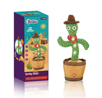 HKM-824851 Electric Dancing Plush Cactus Toy with Singing, Light & Wriggling Features for Kids